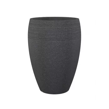 Emsa Landhaus Flower Pot 283/65 Black-Granite D47 – 47 cm Round Planter, 38 L, UV & Frost Resistant, Indoor/Outdoor