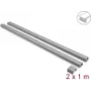 Delock öntapadós kábelcsatorna tolófedéllel 30 x 14 mm, csatlakozóval, 1 m, 2 darabos csomag, szürke