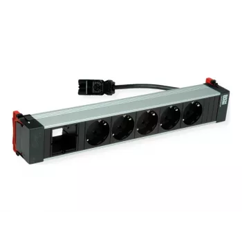 Bachmann POWER FRAME 5x Schuko-aljzat 1x modulhely 0,2m GST18i3 fekete