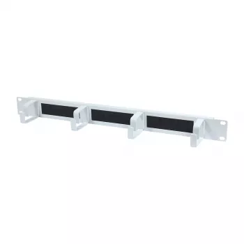 ALLNET ALL-S0002260 19 inch kábelvezető lap kefés léccel, 1HE, fém 4 kengyellel, világosszürke