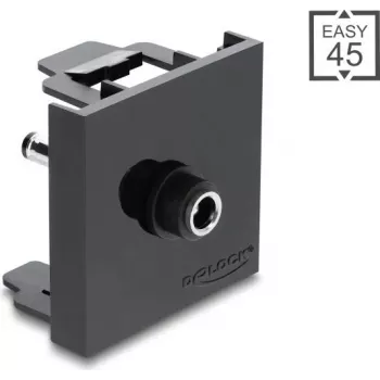 Delock Easy 45 modul DC 5,5 x 2,1 mm aljzat DC 5,5 x 2,5 mm dugó adapter fekete