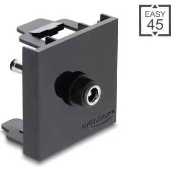 Delock Easy 45 modul DC 5,5 x 2,5 mm aljzat–DC 5,5 x 2,1 mm dugó, fekete