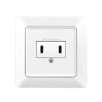 LogiLink fali aljzat 2-portos USB-C töltővel, 25W PD