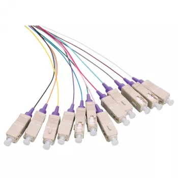LOGILINK szálpigtail-készlet 12 x SC OM4 2 m, színes, lila dugó