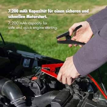 LogiLink PA0358 4 az 1-ben autóindító powerbank levegőkompresszorral, 7200 mAh, 200A indítóáram, LED-zseblámpa
