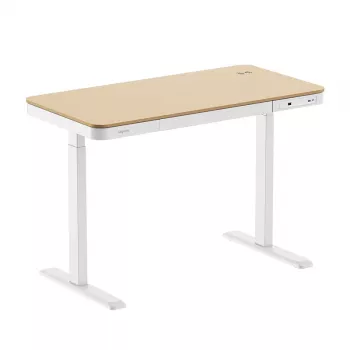 LogiLink állítható magasságú íróasztal, egymotoros, 118x60cm, vezeték nélküli töltéssel, fehér