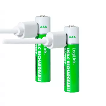 LogiLink LR03RCB2 USB-C újratölthető AAA Li-Ion akkumulátorok, 1,5V, 2-es csomag