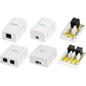 LogiLink Cat.6A fali doboz 1 RJ45 porttal, fehér (RAL 9003)