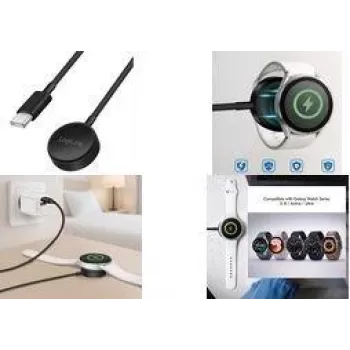 LogiLink PA0381 vezeték nélküli indukciós töltőkábel Samsung Galaxy Watch-hoz, fekete, 1 m