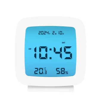 LogiLink digitális ébresztőóra, TV formájú, fehér