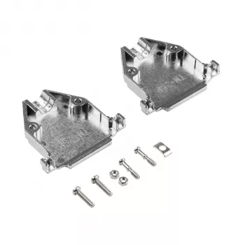 EFB Elektronik 29432.1V2 teljes fém burkolat E-GP25G húzásmentesítéssel, D-Sub 25 pólusú, EMI/RFI-árnyékolt, cinkötvözet, ezüst