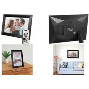 LogiLink digitális képkeret 10,1 inch IPS érintőképernyő Wi-Fi Uhale alkalmazással, fekete
