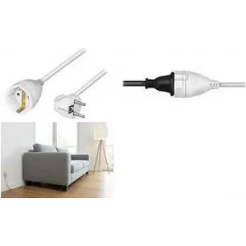 LogiLink LPS106 hosszabbítókábel, CEE 7/7 szögdugó - CEE 7/3 aljzat, fehér, 5 m