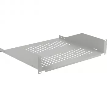 EFB ELEKTRONIK 19 inch 2U fix polc, 400 mm mélység, 22 kg terhelés, világosszürke RAL 7035