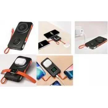LogiLink PA0373 5 az 1-ben vezeték nélküli powerbank 10000 mAh fekete