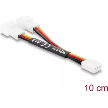Delock Y-ventilátor kábel 1 x 3-pin aljzat 2 x 3-pin dugóra 10 cm