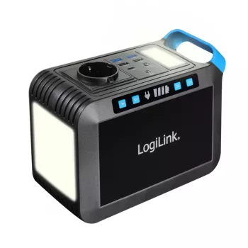 LogiLink erőmű 200W, 148Wh Li-ion, tiszta szinusz, USB-C PD 45W, LED fény