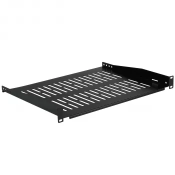 EFB Elektronik 19 inch 1U fix rack polc, 350 mm mély, 10 kg terhelés, fekete RAL 9005