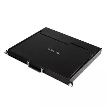 LogiLink 8 portos KVM konzol 17 inch LCD-vel, VGA, ultra rövid mélység, 1U rackmount