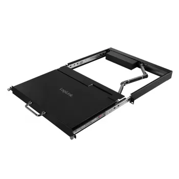 LogiLink 8 portos KVM konzol 17 inch LCD-vel, VGA, ultra rövid mélység, 1U rackmount