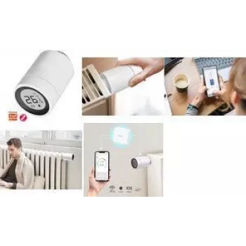 LogiLink Zigbee okos termosztát radiátorszelep LCD-kijelzővel, Tuya-kompatibilis, fehér