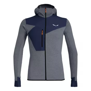 Salewa Puez 2 Dry férfi kapucnis kabát hosszú ujjal és végig cipzárral, Navy Blazer, L