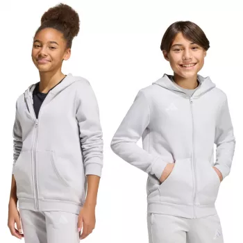 adidas Entrada 26 teljes cipzáras kapucnis pulóver gyerek világosszürke KH1779 164cm