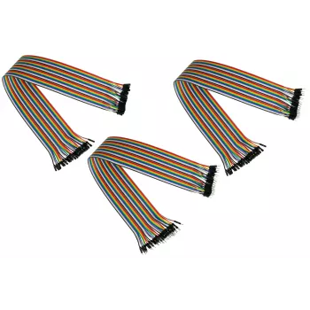 Kabelmeister 40-pin jumper vezeték szett, 3 szalag (hím-hím, nő-nő, hím-nő), 20 cm, 24 AWG, szivárványszínek, Arduino, Raspberry Pi, breadboardhoz