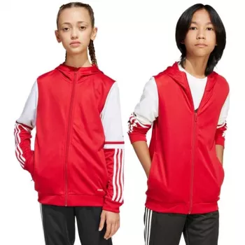 adidas Squadra 25 kapucnis pulóver gyerek piros/fehér 140 cm