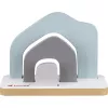 TONIES Mini állványpolc - ház 11003995 (rózsaszín) - rózsaszín ház formájú MDF állványpolc 2 polccal, 3 rekesszel, gyerekszobába, babaszobába, EN 71 tanúsítvánnyal
