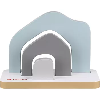 TONIES Mini állványpolc - ház 11003995 (rózsaszín) - rózsaszín ház formájú MDF állványpolc 2 polccal, 3 rekesszel, gyerekszobába, babaszobába, EN 71 tanúsítvánnyal