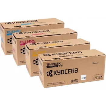 Kyocera eredeti TK-5345 toner szett 4-es csomag fekete cián magenta sárga High Yield ECOSYS M5526cdw/P5026cdw