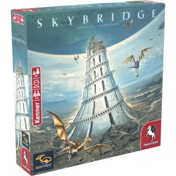 PEGASUS Deep Print Games: Skybridge - stratégiai játék 2-4 játékos, 10 éves kortól, 60-90 perc, városépítő és hálózati mechanikák, többnyelvű (EN/DE)