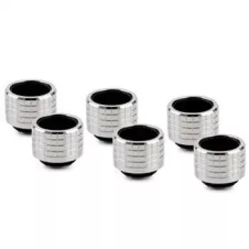 Thermal Grizzly DeltaMate tömlőcsatlakozó, sárgaréz - fényes nikkel, HT16, 6 darabos csomag