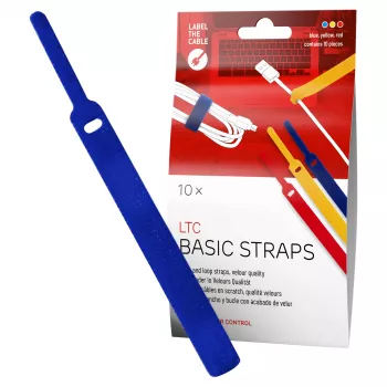 LABEL THE CABLE LTC BASIC STRAPS tépőzáras kábelkötöző, 17 cm, 10 darabos csomag, többszínű (kék, sárga, piros)