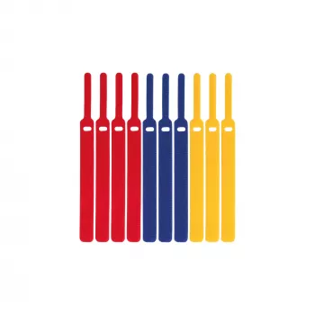 LABEL THE CABLE LTC BASIC STRAPS tépőzáras kábelkötöző, 17 cm, 10 darabos csomag, többszínű (kék, sárga, piros)