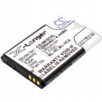 Cameron Sino 1200mAh Li-ion akkumulátor Nokia BL-5C, BL-5CA, Teltonika, Lark BL-6SP-hez