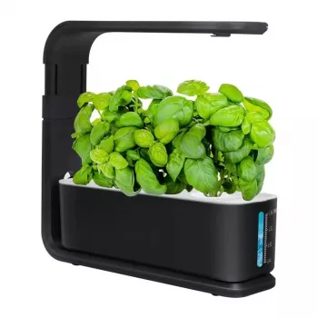 ZG1001 okos hidroponikus cserép fekete – 6 rekeszes beltéri kert teljes spektrumú LED-del, Wi-Fi alkalmazásvezérléssel, 2,5L tartállyal