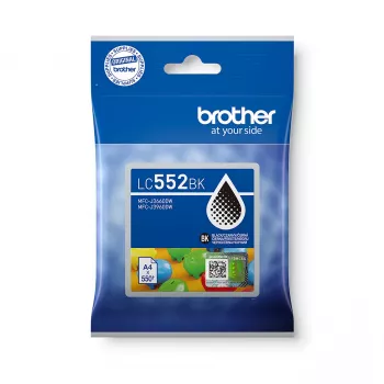 Brother LC552BK fekete tintapatron (600 oldal, pigmentalapú, eredeti)