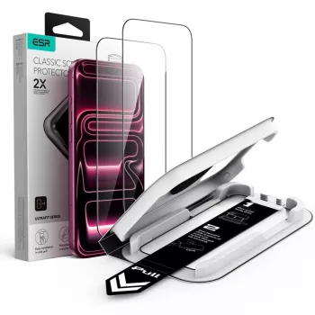 ESR Ultra-Fit Classic Tempered Glass Screen Protector 2-Pack for iPhone 17 Pro / 18 Pro - Black