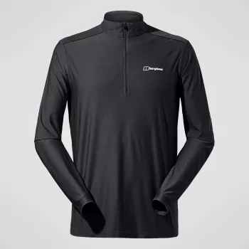 Berghaus 24/7 Tech Tee LS HZ férfi hosszú ujjú félcipzáras póló, mélyfekete