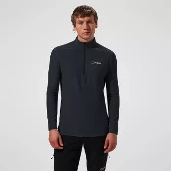 Berghaus 24/7 Tech Tee LS HZ férfi hosszú ujjú félcipzáras póló, mélyfekete