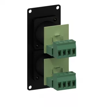 CAYMON CASY142/B 19 inch 1U Rack Panel with 2 Neutrik SpeakON NL4MP Connectors, Black