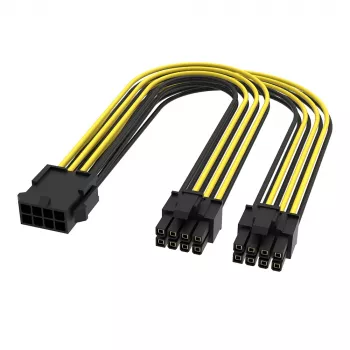 Akasa 6 készlet PCIe dual 6+2-pin elosztó kábel - 24 cm