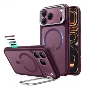 ESR Classic Hybrid Kickstand MagSafe Case for iPhone 17 Pro / 18 Pro - Frosted Deep Burgundy