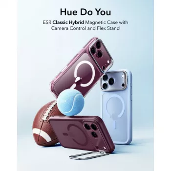 ESR Classic Hybrid Kickstand MagSafe Case for iPhone 17 Pro / 18 Pro - Frosted Deep Burgundy
