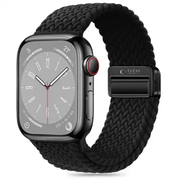 Tech-Protect nylon mágneses hurok szíj Apple Watch 8/9/10/11/SE/Ultra (44/45/46/49 mm) készülékhez, fekete