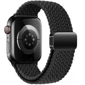 Tech-Protect nylon mágneses hurok szíj Apple Watch 8/9/10/11/SE/Ultra (44/45/46/49 mm) készülékhez, fekete