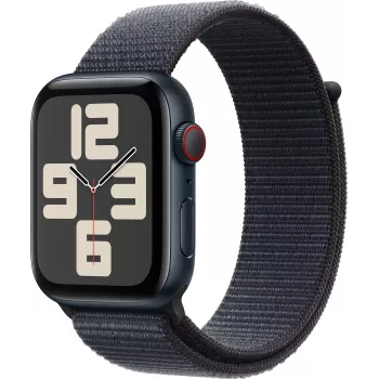 Apple Watch SE 2 GPS + Cellular 44mm, éjfekete, Sport Loop (MRHC3ET/A)