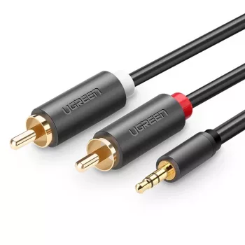Ugreen 2x RCA - 3,5 mm audiokábel 1,5 m fekete